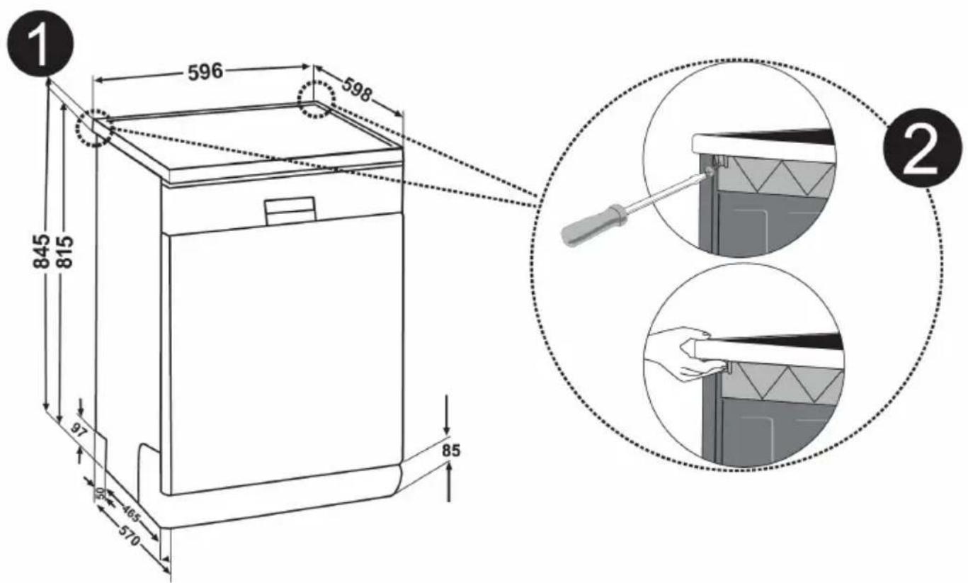 WALTHAM WT 1149 DBS - Installation sous un plan de travail - 1