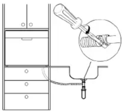 QUIGG VW1FB - Raccordement du tuyau d'évacuation - 2
