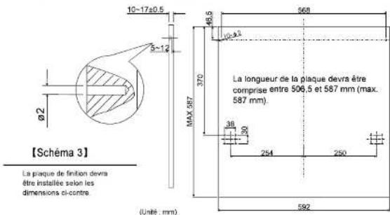 OCEANIC OCEALVE1245B - Dimensions de la plaque de finition et installation - 1
