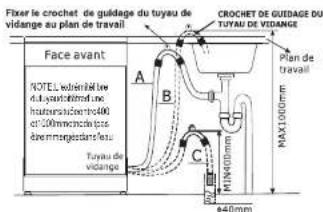 OCEANIC OCEALVE1245B - Raccordement du tuyau d'évacuation - 1