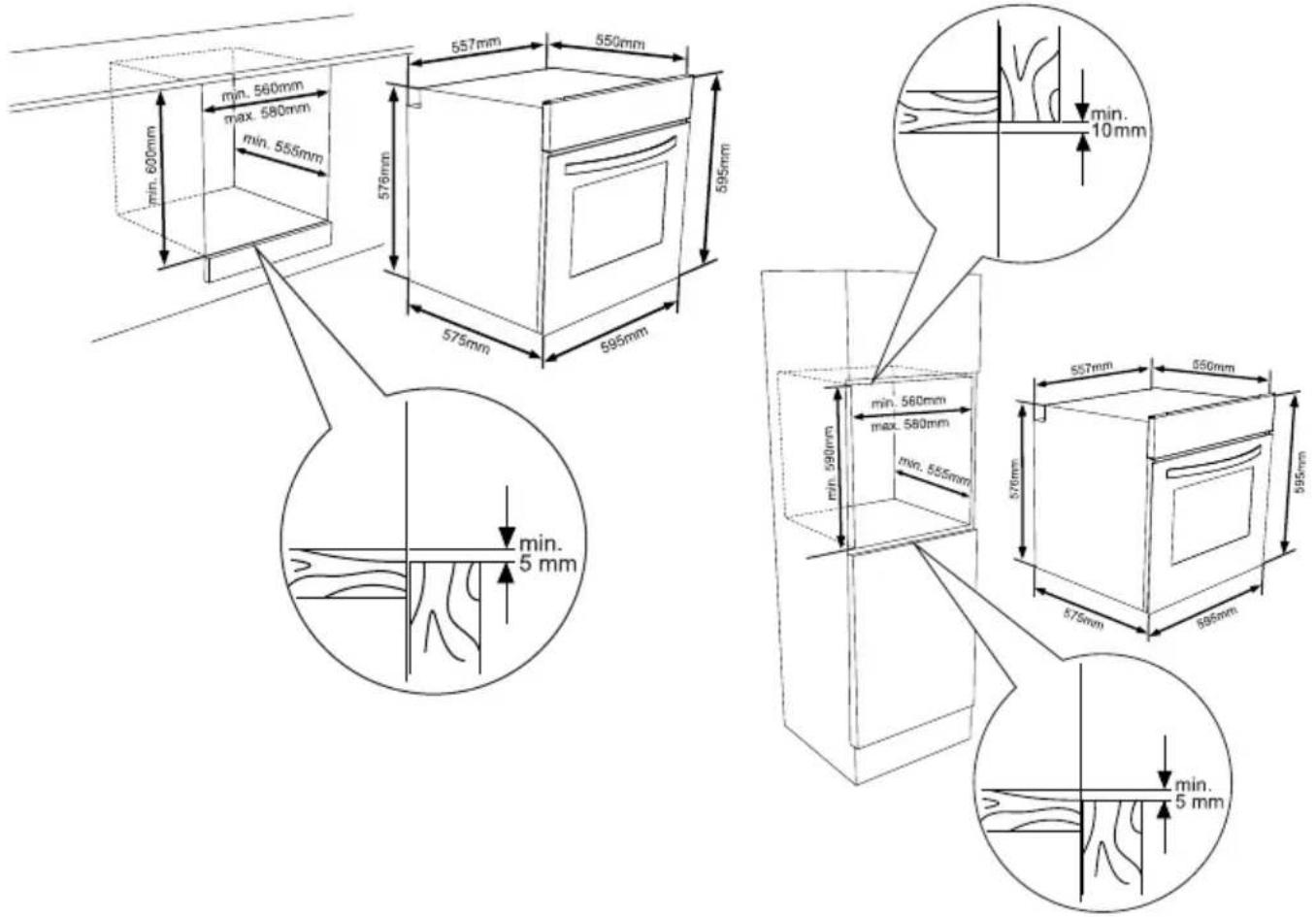 VALBERG 951255 MFO 65 C XVET - Installation du four encastrable - 1