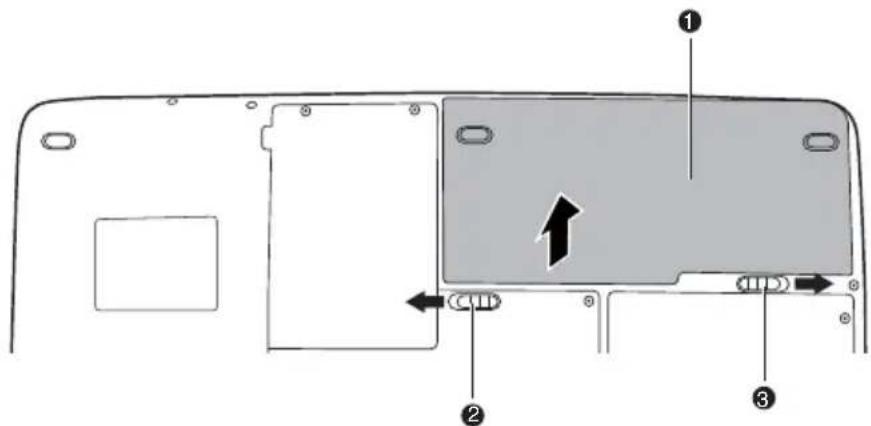 TOSHIBA P500D - Retrait de la batterie - 2