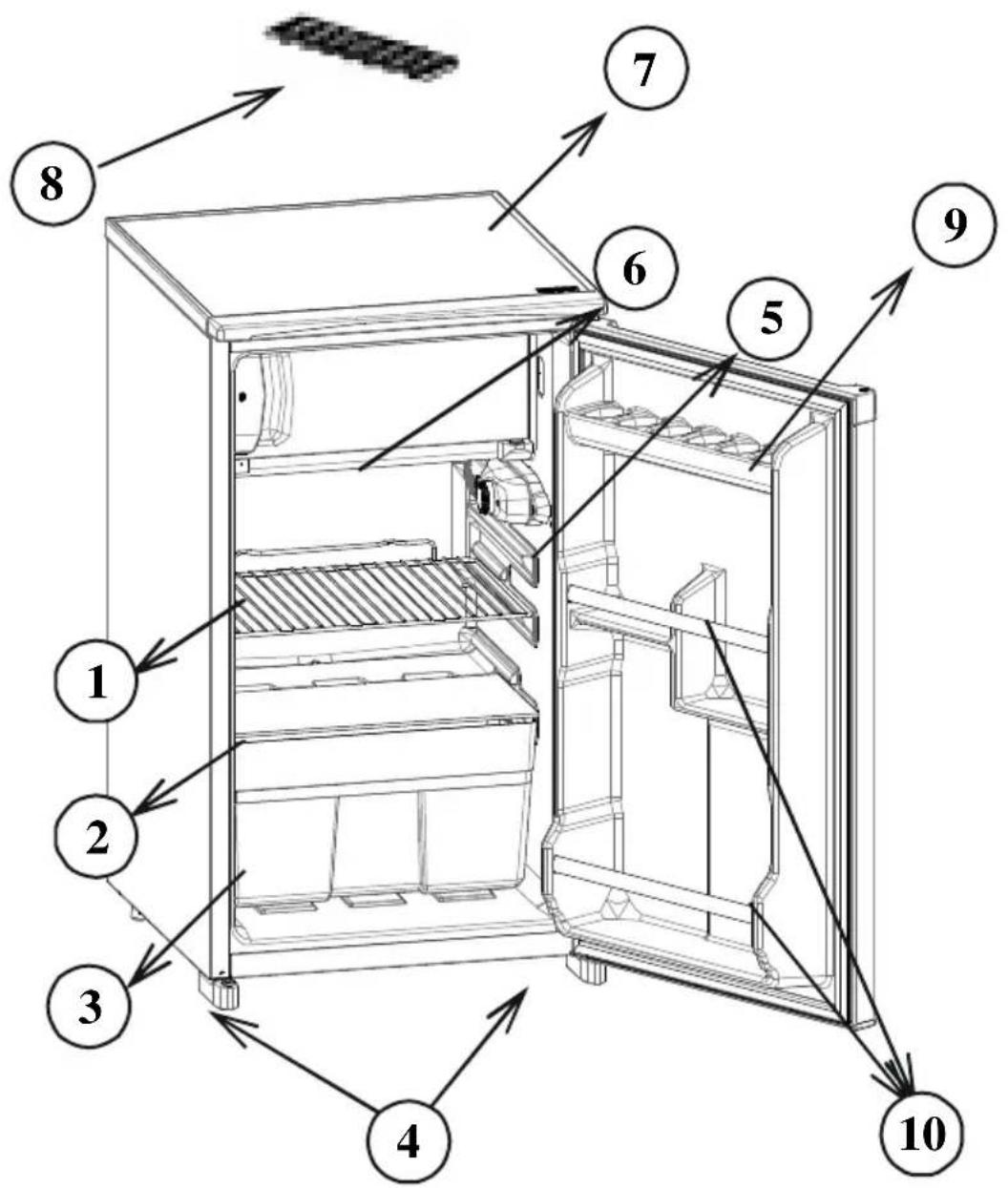 ATLANTIC ART110A+ - ELEMENTS ET COMPARTMENTS DE L'APPAREIL - 1