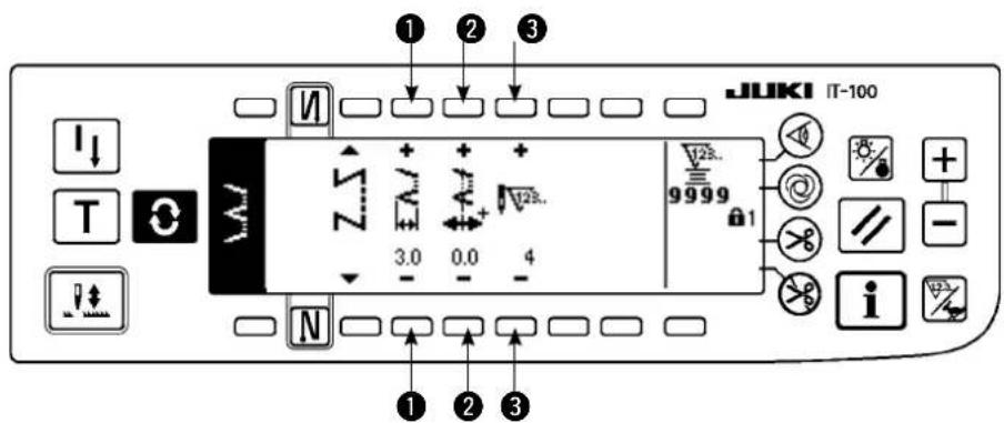 JUKI LZ2290A - Ecran de paramétrage de la forme de couture - 1