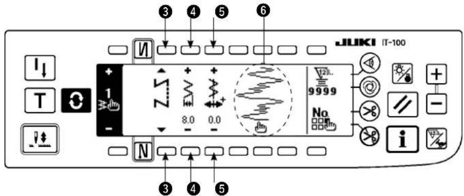 JUKI LZ2290A - Ecran de paramétrage de la forme de couture - 1