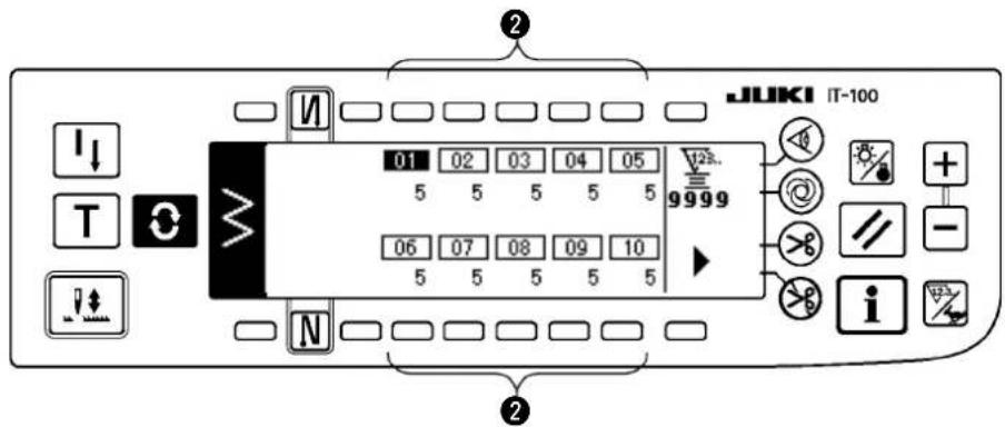 JUKI LZ2290A - Ecran de selection de couture programmée - 1