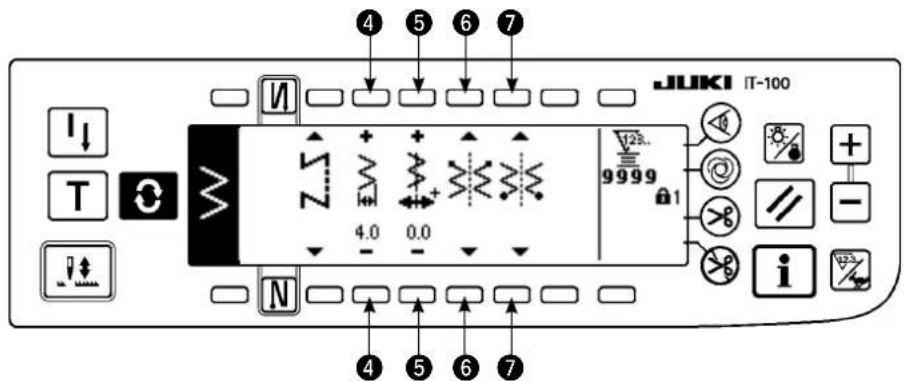 JUKI LZ2290A - Ecran de paramétrage de la forme de couture - 1