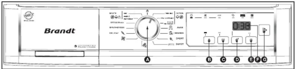 BRANDT BWD391T - - LE BANDEAU DE COMMANDE - 1