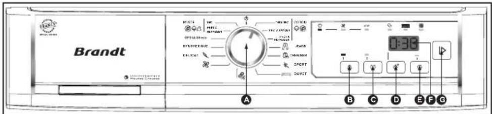 BRANDT BWD381TB - - LE BANDEAU DE COMMANDE - 1