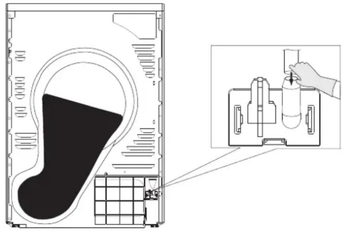 VEDETTE VSF58H1DW - Installation du tuyau d'évacuation (pour évacuer directement l'eau de condensation) - 1