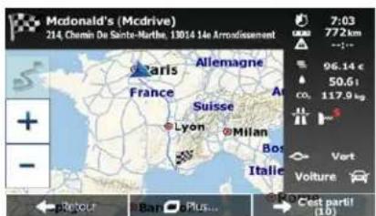 MAPPY Ulti S547 FM - Verification des autres itinéaires lors de la planification de l'itinéaire - 1