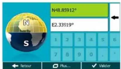 MAPPY Ulti S547 FM - Saisir les coordonnées de la destination - 1