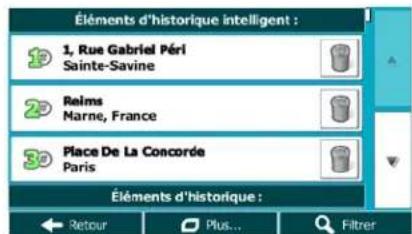 MAPPY Maxi E611 - Sélectionner une destination réçente à partir de l'historique - 2