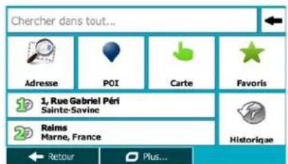 MAPPY Maxi E611 - Sélectionner une des destinations les plus probables (Historique intelligent) - 1