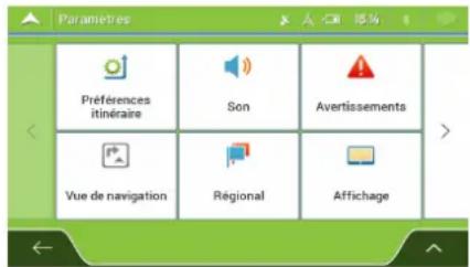 MAPPY Iti E431T - Réglages itinétaire - 2