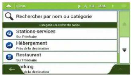 MAPPY Iti E431T - Utiliser les catégories de recherche rapide - 4