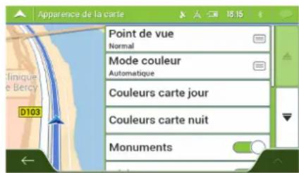 MAPPY Iti E431T - Paramètres de la vue de navigation - 1
