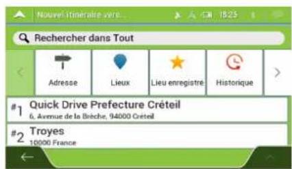 MAPPY Iti E431T - Sélectionner un élément de l'historique - 3