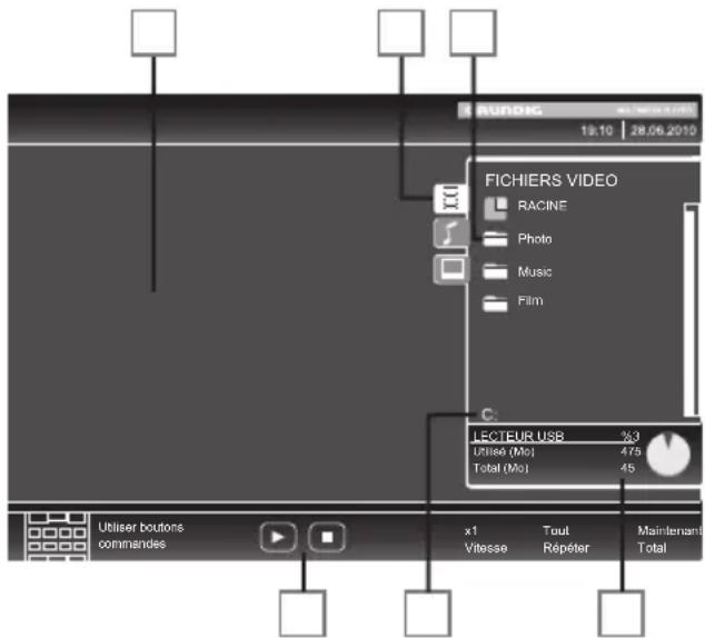 GRUNDIG 32 VLE 2012 EC - Le menu principal de l'explorateur de fichiers - 1
