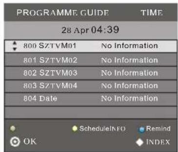 MPMAN TV237 - Menu EPG (guide électronique des programmes). - 1