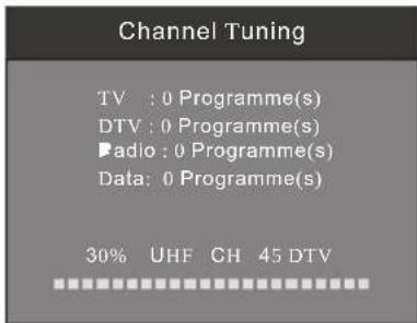 MPMAN TV237 - 1). Auto tuning (Recherche automatique): - 2
