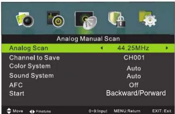 MPMAN TV190 - Recherche analogue manuelle - 1