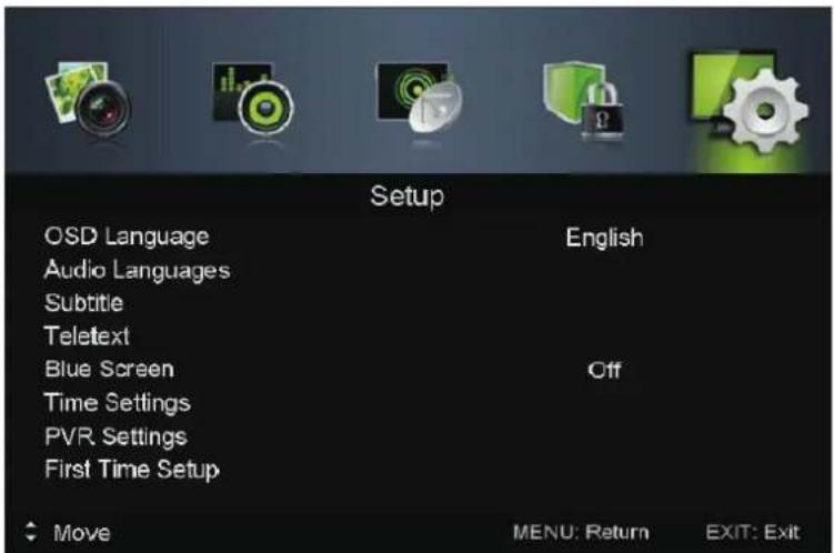 MPMAN TV190 - Menu de configuration - 1