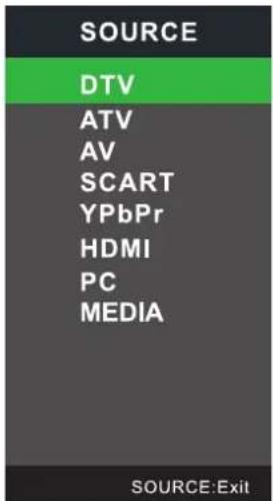 MPMAN TV190 - Selectionner la source - 1
