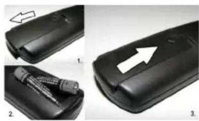 BRANDT B2420HDLED - Insertion des piles dans la télécommande - 1