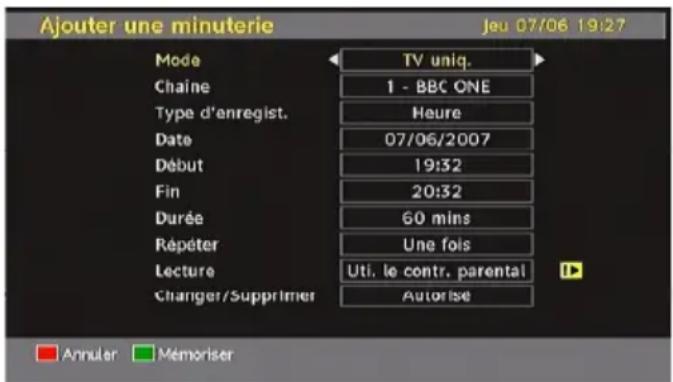 WALTHAM WT 2211 W PVR - Ajouter une minuterie d'enregistrement - 1
