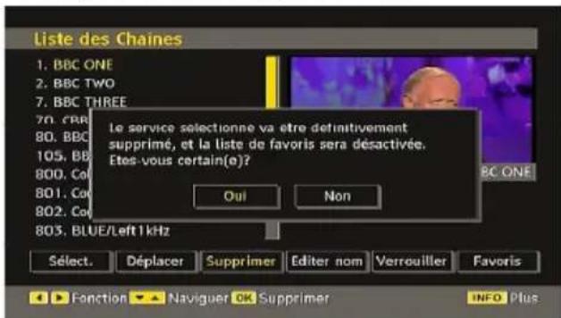 WALTHAM WT 2211 W PVR - Suppression des chaînes dans la liste de chaînes - 1