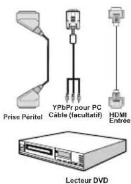 WALTHAM WL 1916 HDW 12 V - Connexion du téléviseur à un lecteur de DVD - 1