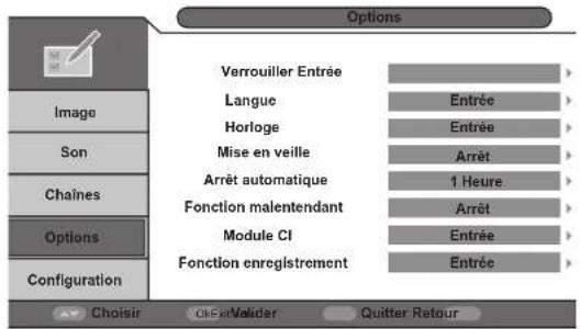 ESSENTIELB 31.5 Blanc Kea - Menu OPTIONS - 1