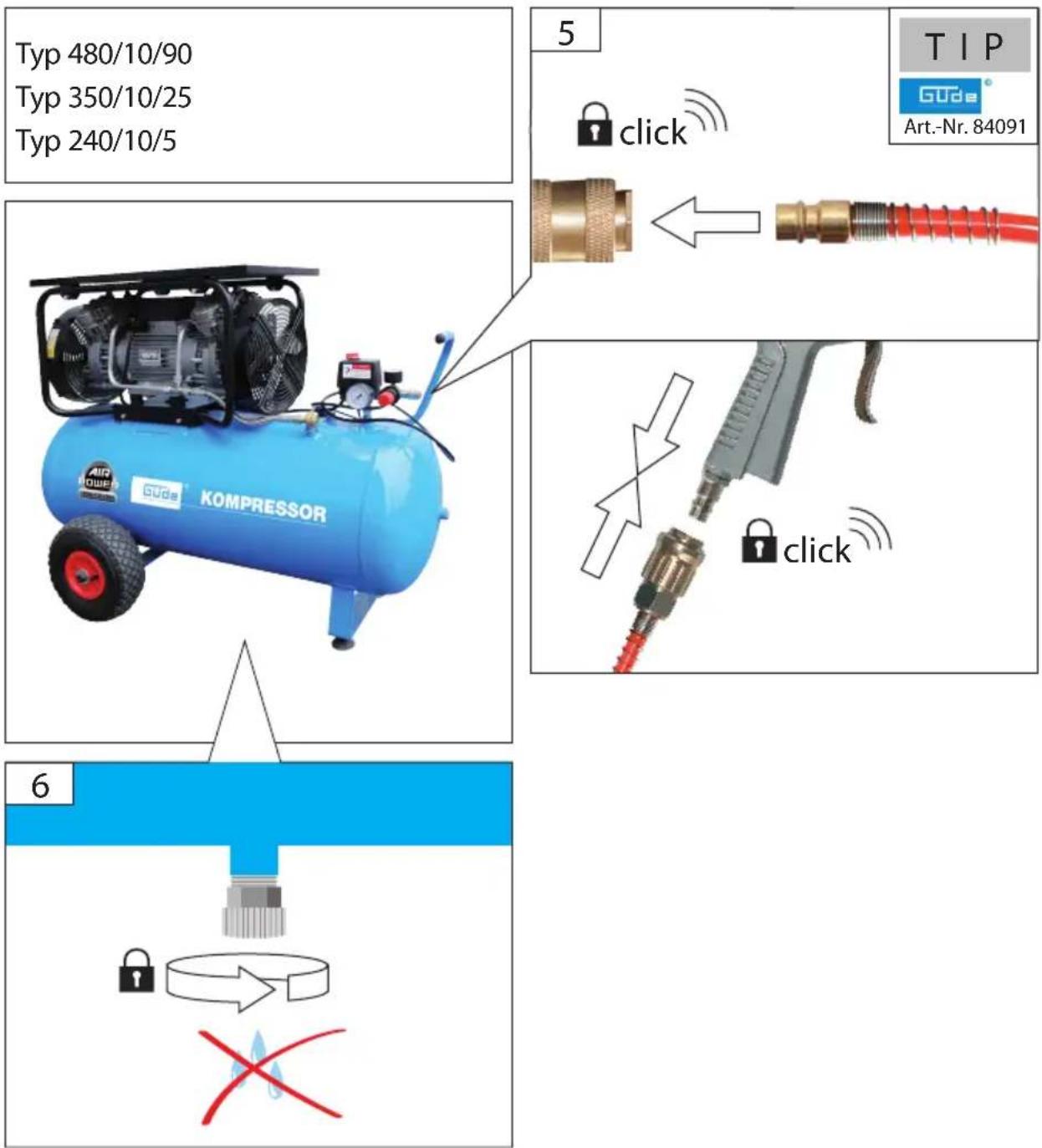 Güde Airpower 4801090 - Français CARACTÉRISTIQUES TECHNIQUES | UTILISATION CONFORME À LA DESTINATION | CONSIGNES DE SÉCURITÉ | ENTRETIEN | GARANTIE | DÉCLARATION DE CONFORMITÉ CE \_\_\_\_ 22 - 26