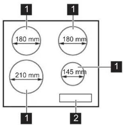 ZANUSSI ZEI6640FBV - Cooking surface layout - 1