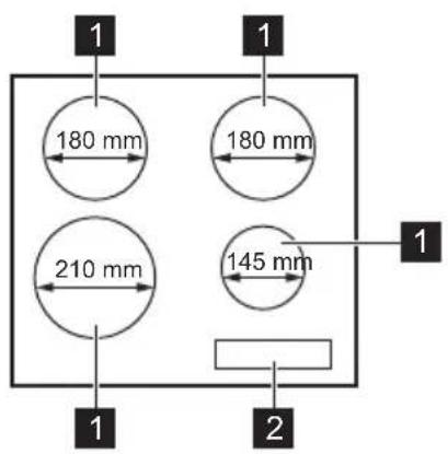 ZANUSSI ZEI6640FBV - Kochfeldanordnung - 1