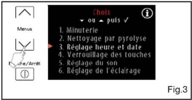 SAUTER SOP4840V - Comment régler l'heure - 3