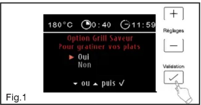 SAUTER SOP4970M - - UTILISATION DE LA FONCTION "OPTION GRILL SAVEUR" - 1