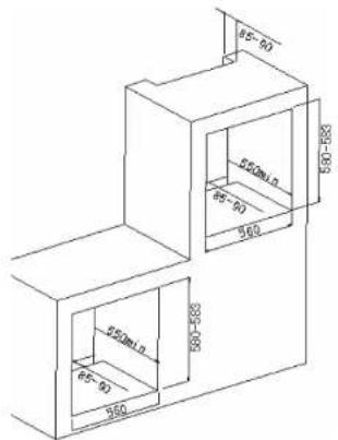 CALIFORNIA DK603C16BSS - Installation du four dans un meuble de cuisine - 1