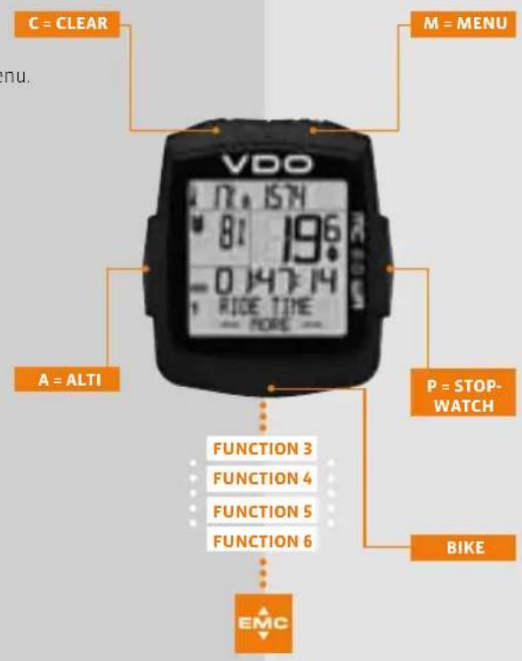 VDO MC 2.0 WR - In setting mode: - 1