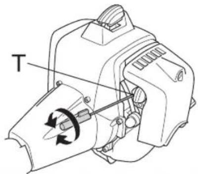 HUSQVARNA 533RS - Rölanti devrini ayarlama (T) - 2