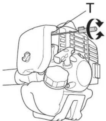 HUSQVARNA 533RS - Réglage du ralenti (T) - 1