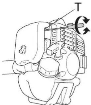 HUSQVARNA 533RS - Einstellung des Leerlaufs (T) - 1