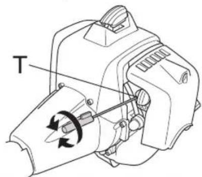 HUSQVARNA 533RS - Nastavení volnoběžných oťacek (T) - 2