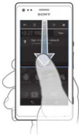 SONY Xperia M 1904 - Pour ouvrir le volet de notification - 1