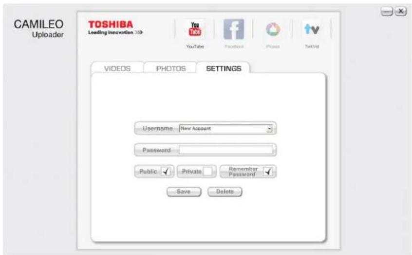 TOSHIBA Camileo X155 - Pour configurer votre compte de site Web : - 1