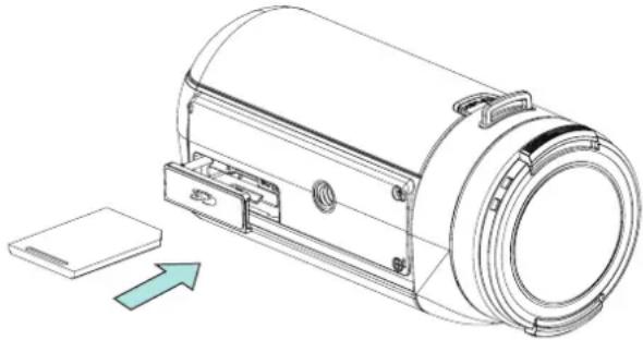 TOSHIBA Camileo X155 - Insertion et retrait d'une carte SD (facultatif) - 1
