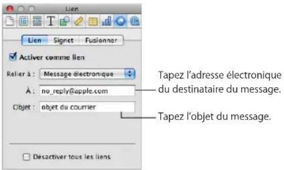 APPLE Pages 09 - Lien vers un message électronique préadressé - 1