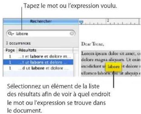 APPLE Pages 09 - Recherche de toutes les occurrences de mots ou d'expressions - 1