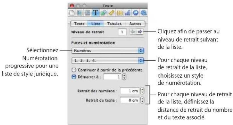 APPLE Pages 09 - Modification d'un style de liste à numérotation progressive pour les listes hiérarchisées - 1